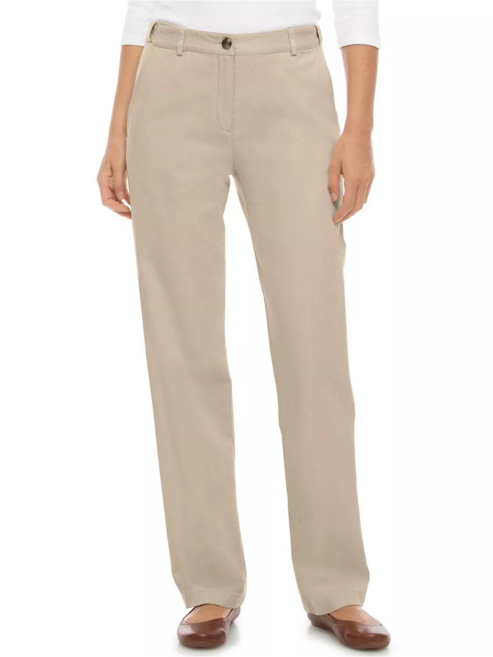 L.L. Bean High Rise Wrinkle Free Bayside Straight Leg Pants